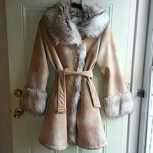 Faux suede &fur coat Tasha Polizzi